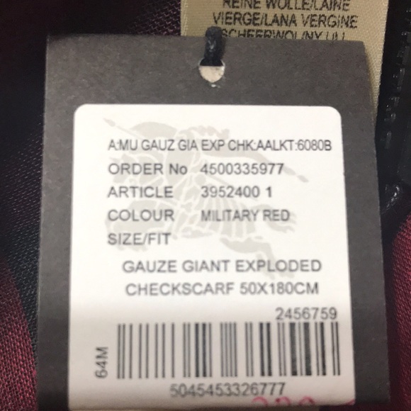 NWT Burberry wool silk check scarf. - Picture 4 of 6